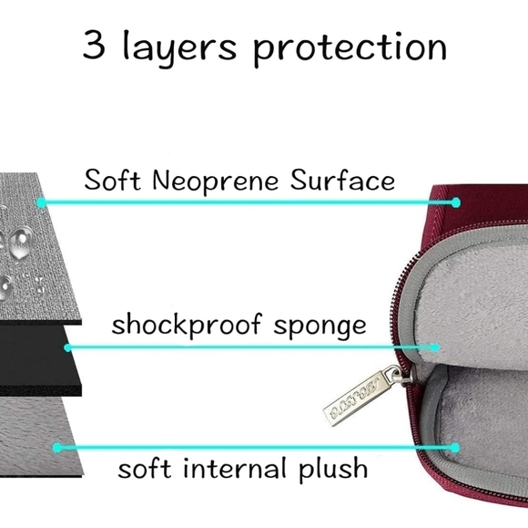 NWT laptop sleeve for 13-13.3 in laptop, and small case in wine red - Picture 4 of 7